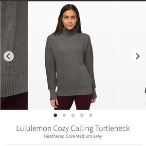 lululemon athletica Cozy Calling Turtleneck in Heathered Core Medium Grey